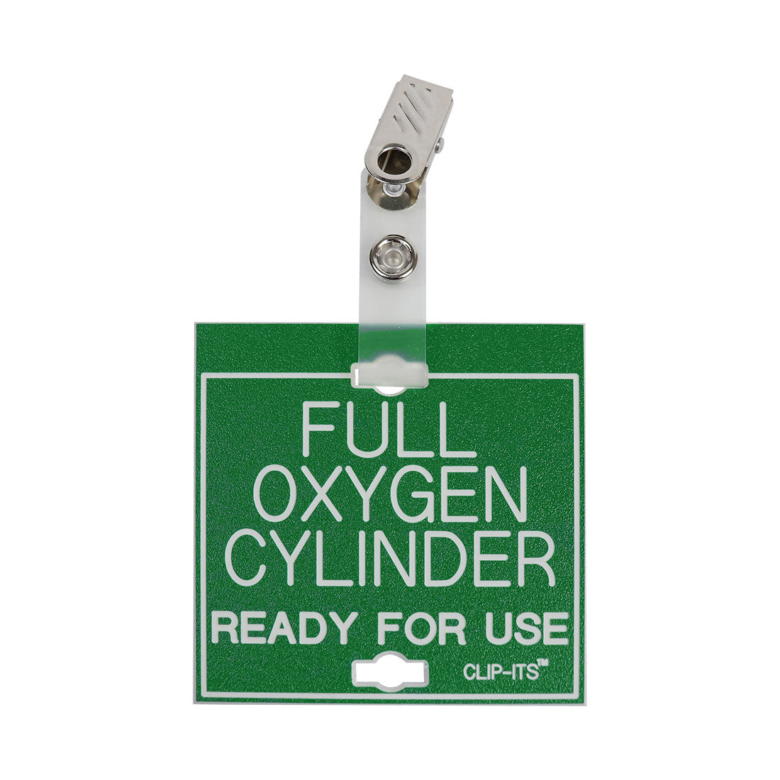 Clip-Its™ - FULL OXYGEN CYLINDER READY FOR USE (Green with White Text)
