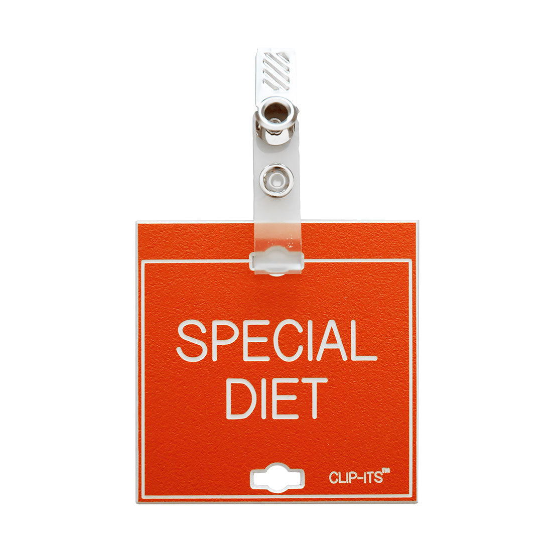 Clip-Its™ - Medication & Special Diet Considerations (Orange with White Text)
