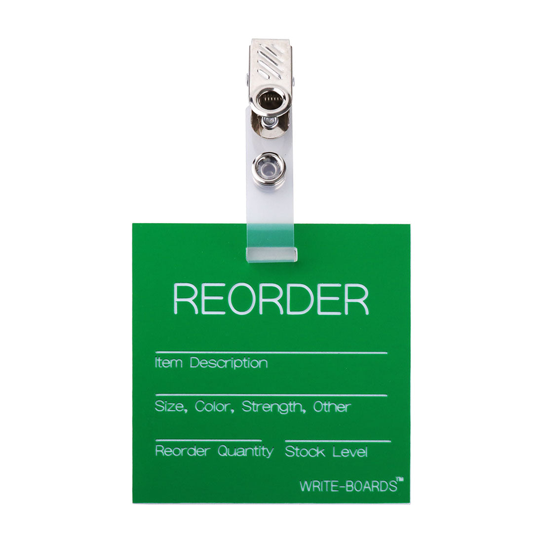 Write-Boards™ - 3" x 3" Reorder Inventory Point with Alligator Clip