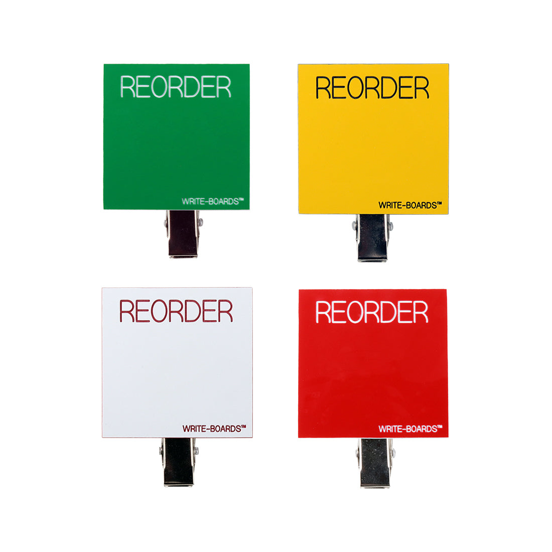 Write-Boards™ 2" x 2" - Reorder Point with Swivel Clip