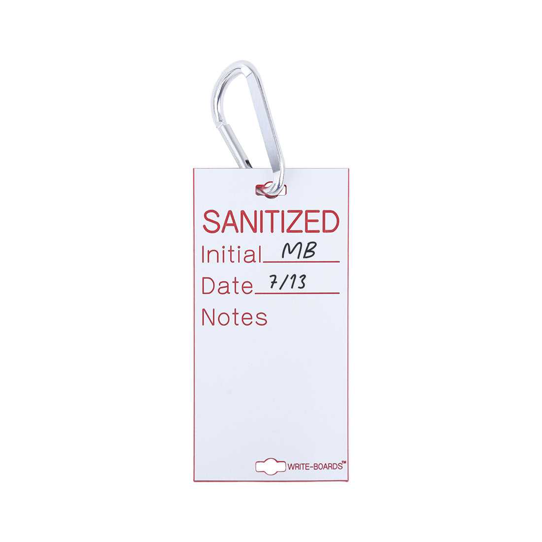 Write-Boards™ 3" x 6" - "SANITIZED" with Carabiner