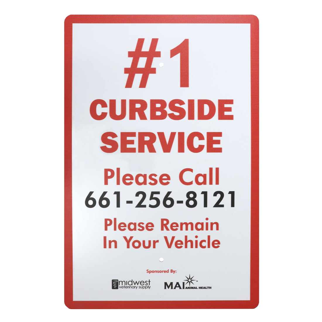 Aluminum Curbside Service Sign - 12" x 18"