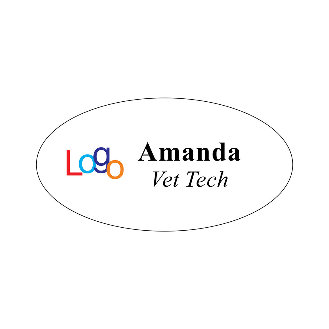 Custom Logo Full Color Oval Name Badge