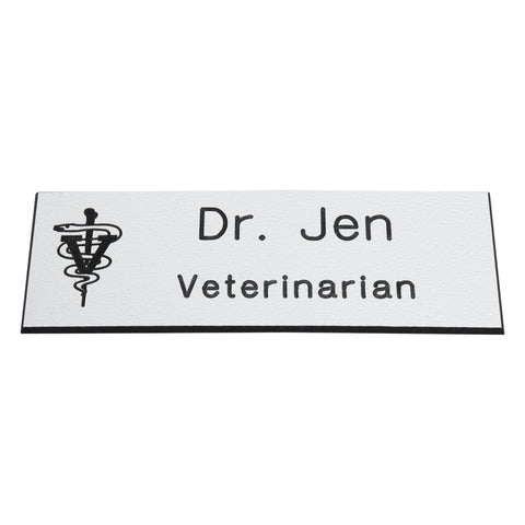 Engraved Veterinary Symbol Name Badge