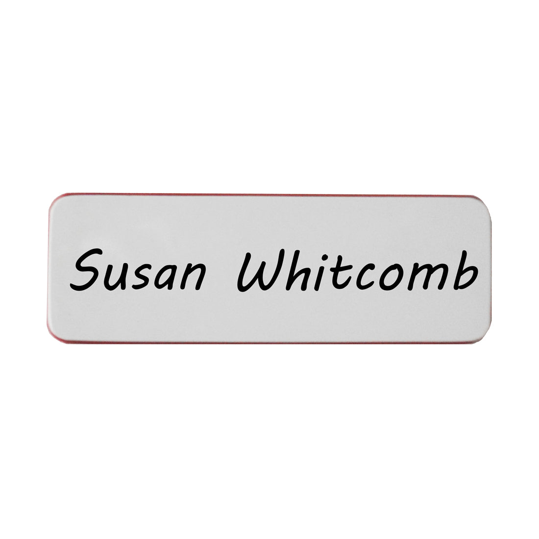 Write-Boards™ Name Badge - White / Red
