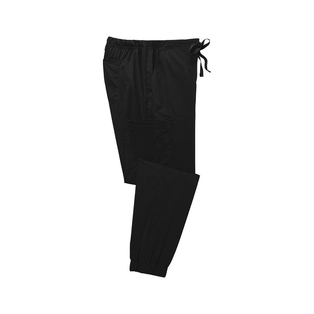 Black scrub pants on a white background