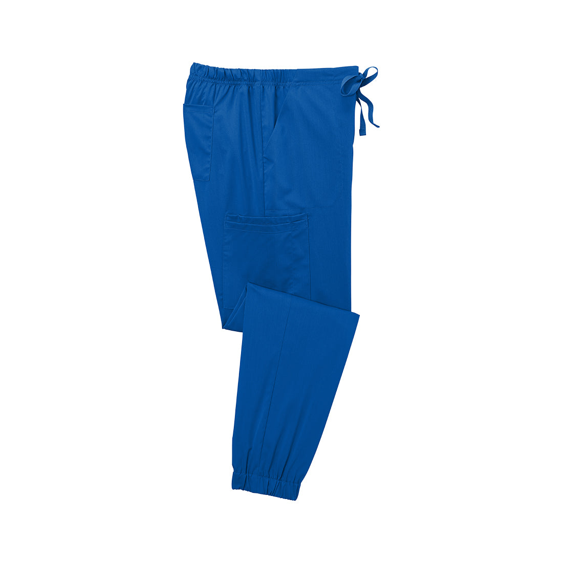 Blue scrub pants on a white background