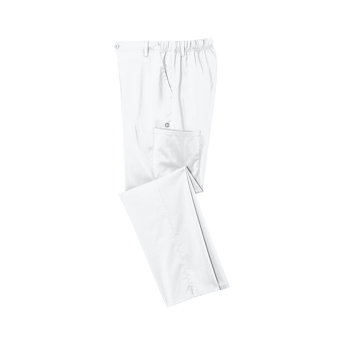 White scrub pants on a white background