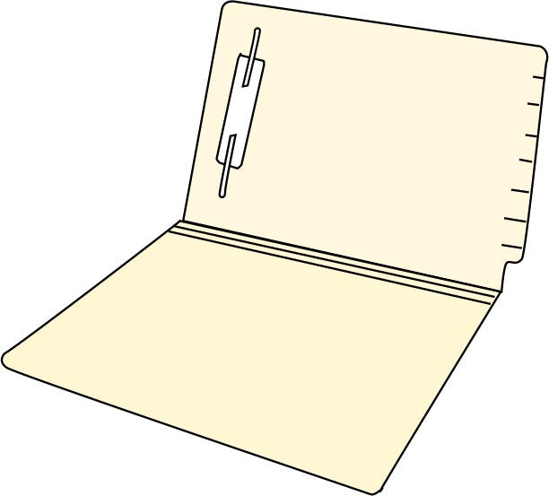 Letter Size End Tab File Folder - Reinforced Edge with Fastener(s)
